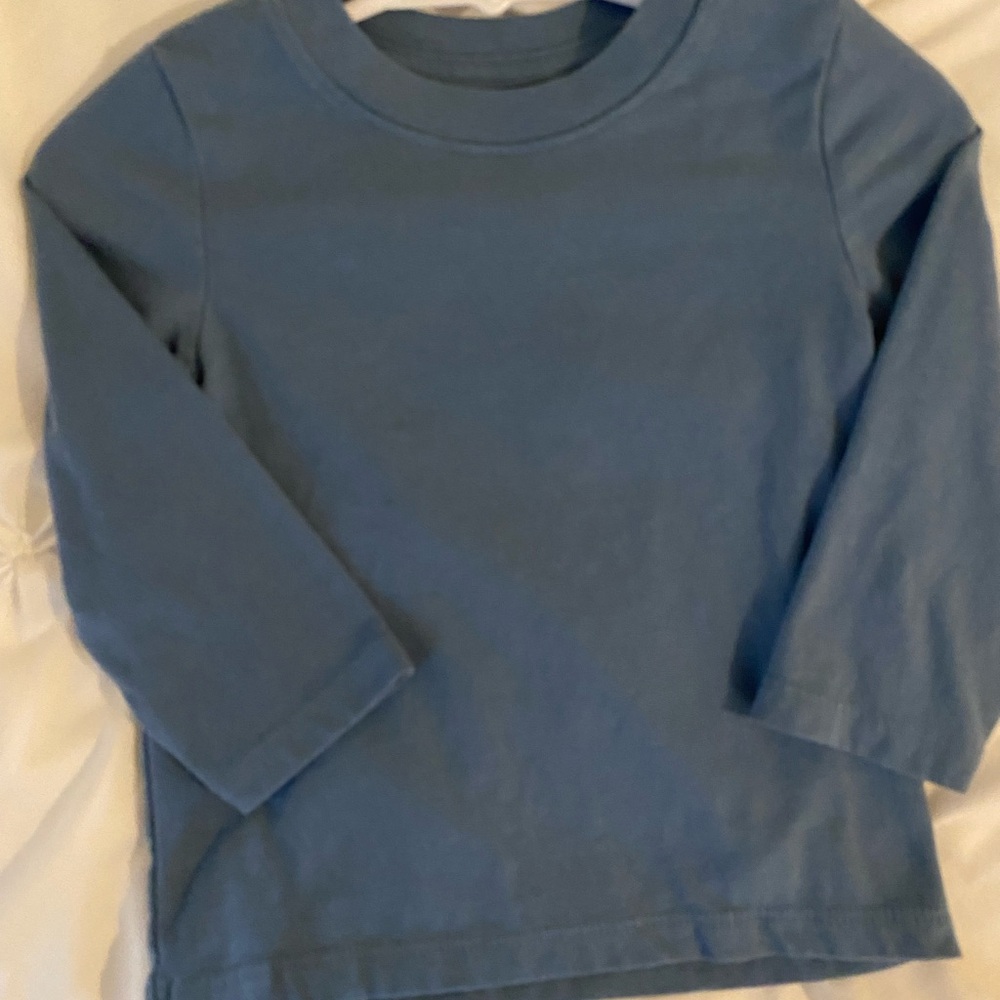 Toddler Boys Kids Blue Long Sleeve Shirt